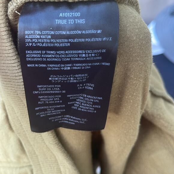 Volcom "true to this" green cotton pull-on comfort shorts size large - Picture 4 of 9